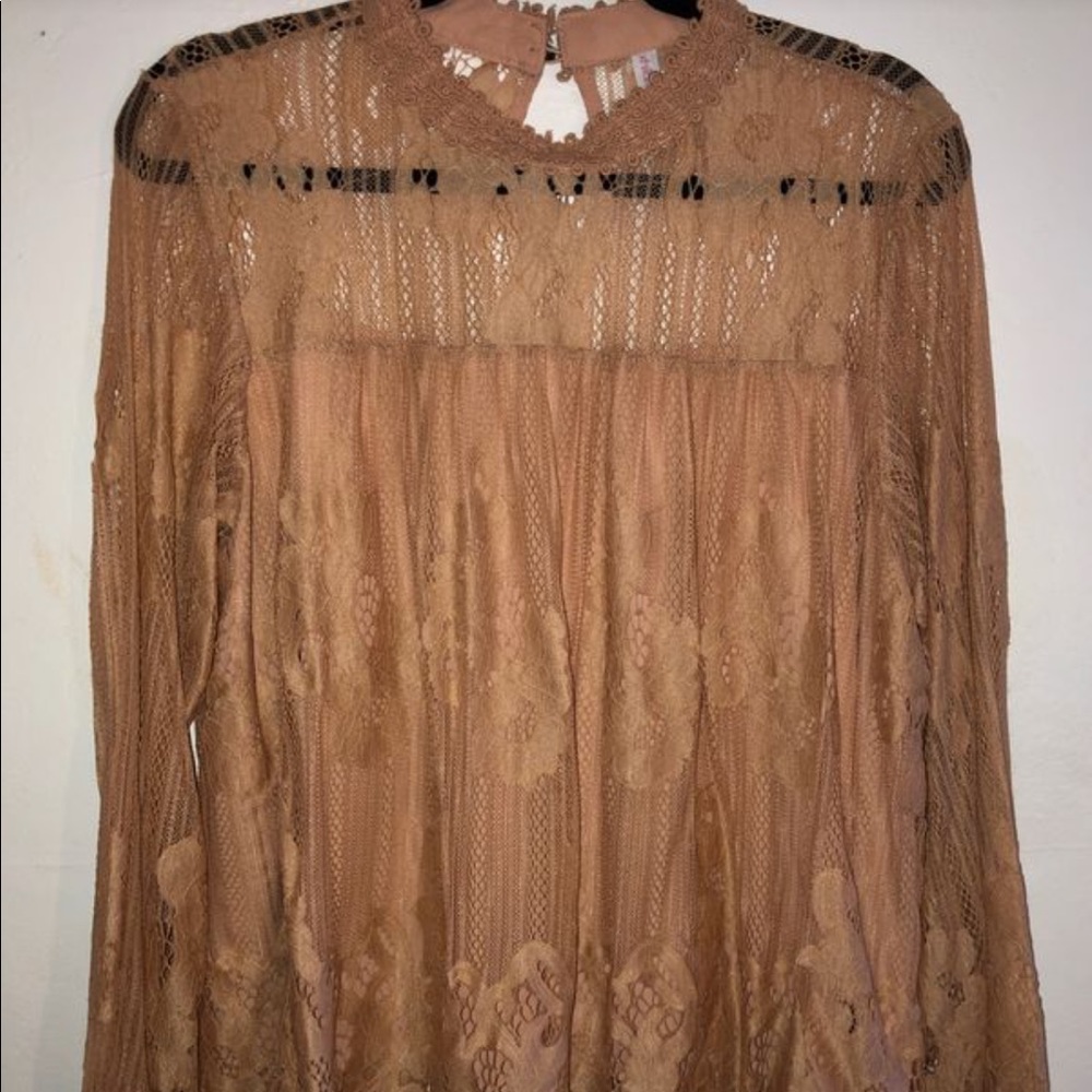 Xhilaration Tunic Lace Blouse Flow Blush